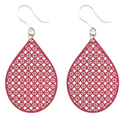 Tennis Racquet Dangles Hypoallergenic Earrings for Sensitive Ears with Plastic Posts