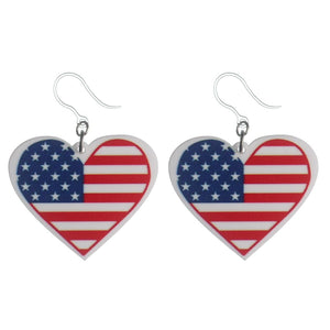 Patriotic Heart Earrings (Dangles)