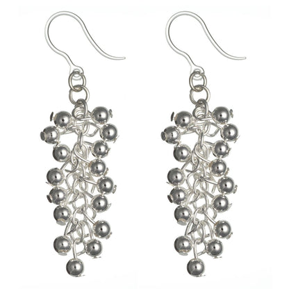 Silver Ball Drop Earrings (Dangles)