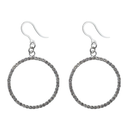 Rhinestone Hoop Drop Earrings (Dangles)