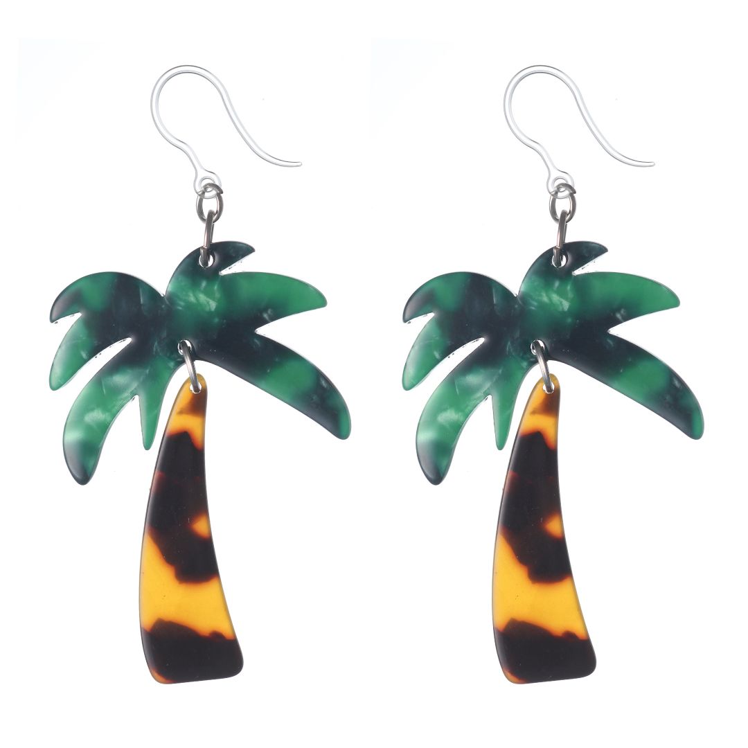 Celluloid Palm Tree Earrings (Dangles)