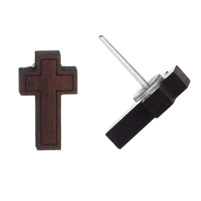 Wooden Cross Studs
