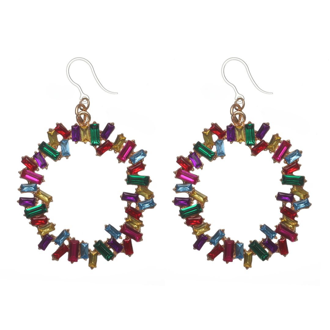 Bejeweled Drop Earrings (Dangles) - circle