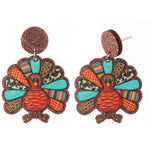 Patterned Turkey Earrings (Dangles) - stud