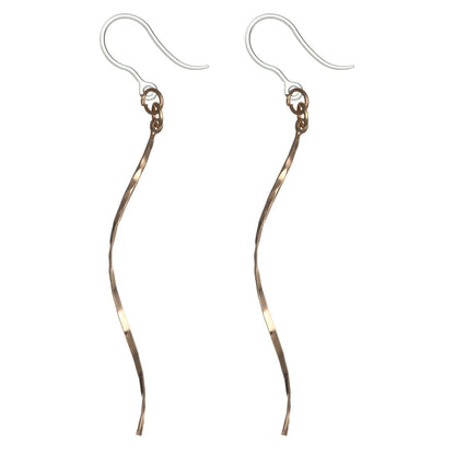 Dainty Spiral Drop Earrings (Dangles) - gold