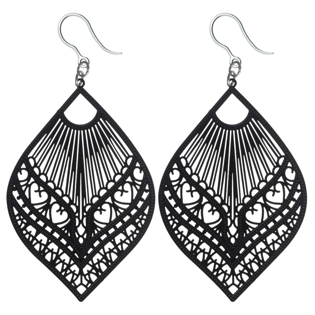 Large Peacock Dangles Hypoallergenic Earrings for Sensitive Ears Made with Plastic Posts