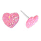 Faux Druzy Heart Studs Hypoallergenic Earrings for Sensitive Ears with Plastic Posts
