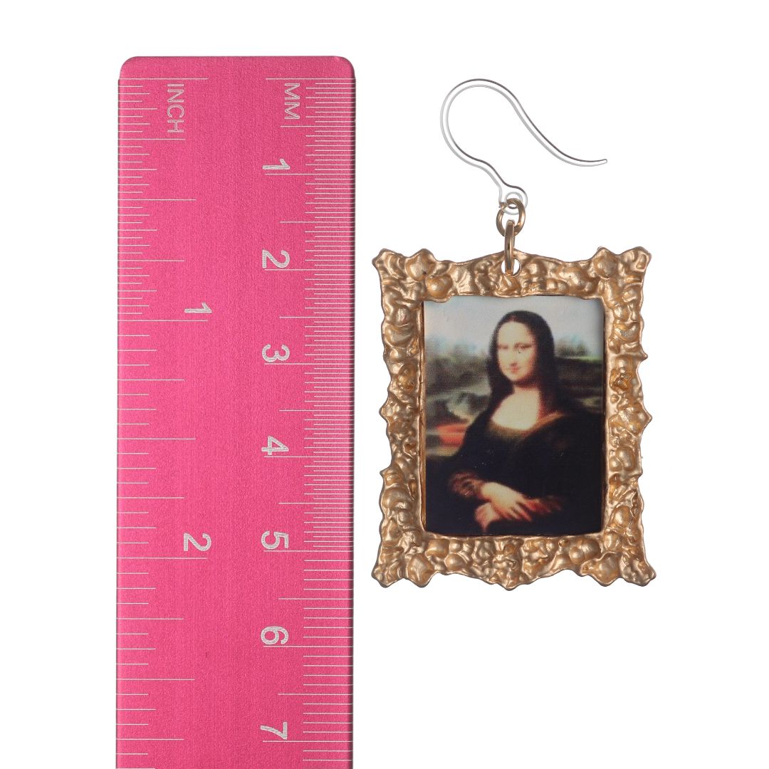 Da Vinci Mona Lisa Framed Art Earrings (Dangles) - size