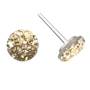 Petite Faux Druzy Studs Hypoallergenic Earrings for Sensitive Ears with Plastic Posts