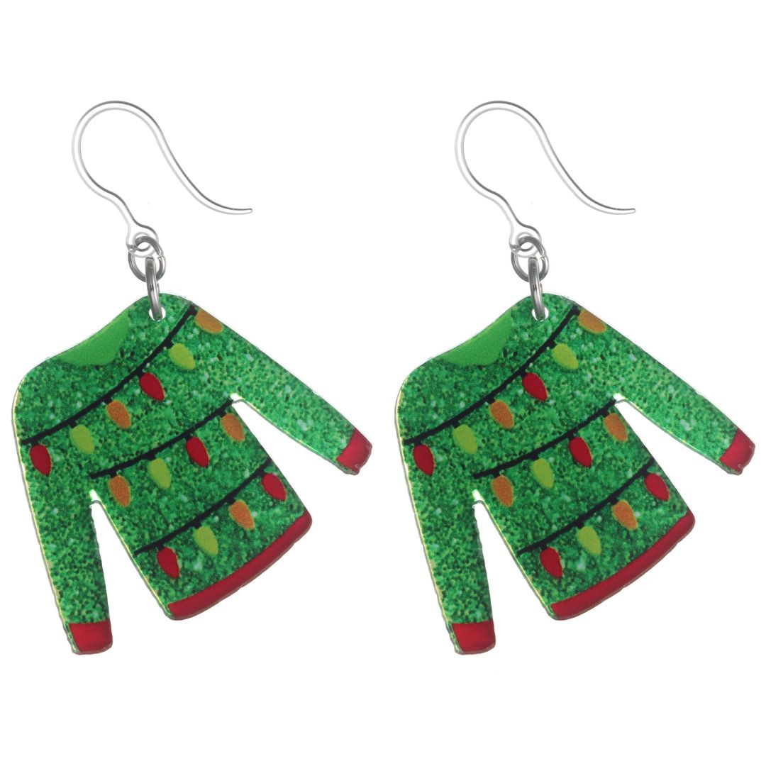 Exaggerated Ugly Christmas Sweater Earrings (Dangles) - dangle