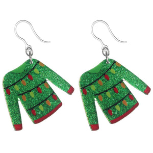 Exaggerated Ugly Christmas Sweater Earrings (Dangles) - dangle