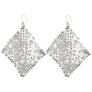 Exaggerated Chain Mail Dangles Hypoallergenic Earrings for Sensitive Ears Made with Plastic Posts