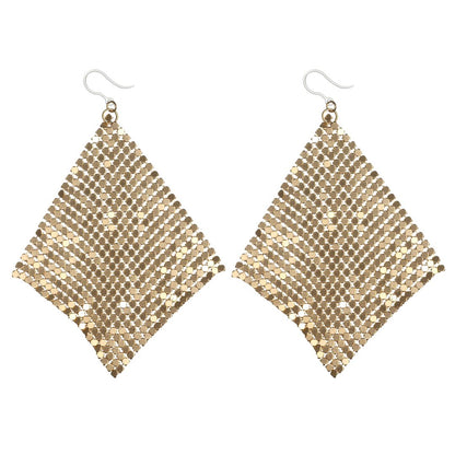 Exaggerated Chain Mail Earrings (Dangles) - gold