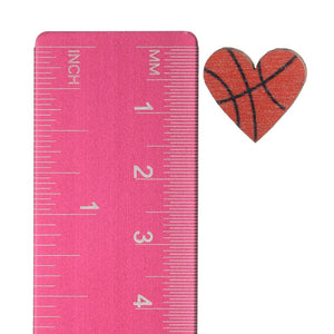 Wooden Football Earrings (Studs) - heart - size
