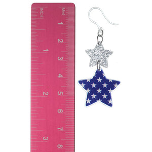 Mismatch Flag Star Earrings (Dangles) - size
