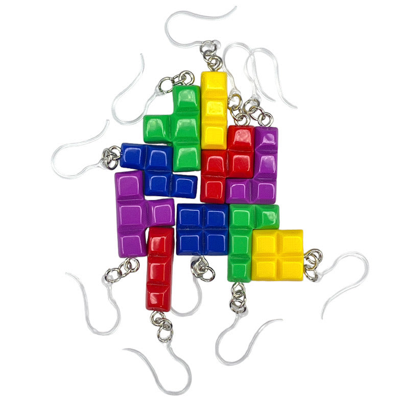 Game Block Earrings (Dangles) - various styles & colors