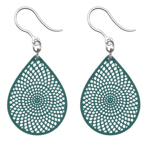 Whirly Earrings (Dangles) - teal