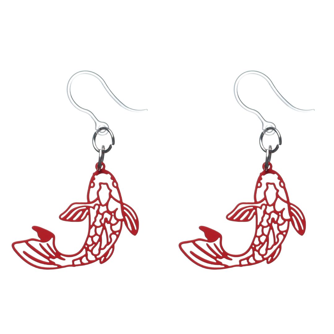 Filigree Fish Dangles Hypoallergenic Earrings for Sensitive Ears Made with Plastic Posts