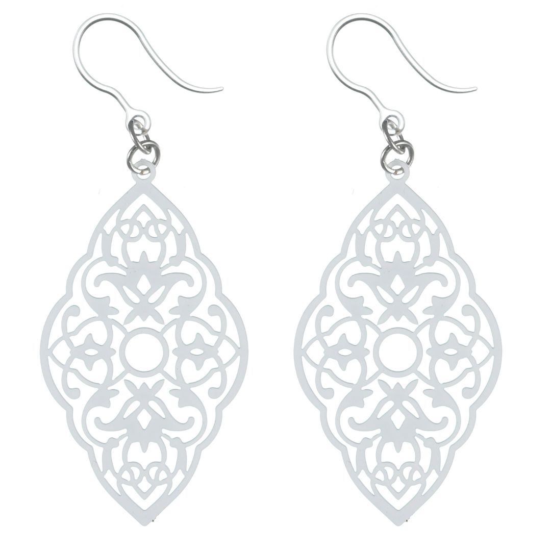 Intricate Diamond Earrings (Dangles) - white