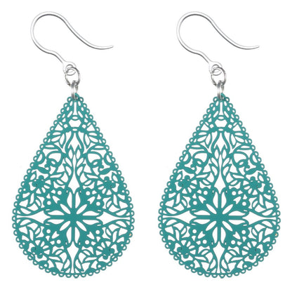 Lacey Teardrop Earrings (Dangles) - teal