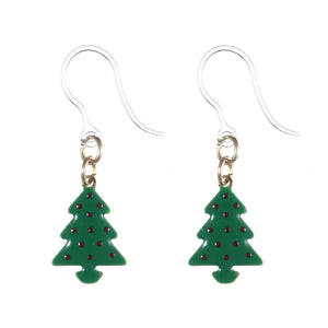 Polka Dot Christmas Tree Earrings (Dangles)