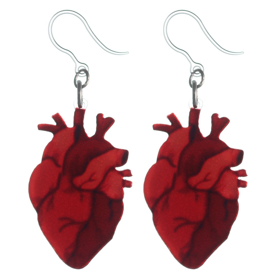 Exaggerated Anatomical Heart Earrings (Dangles)
