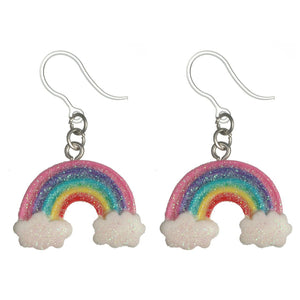 Chunky Rainbow Cloud Dangles Hypoallergenic Earrings for Sensitive Ears Made with Plastic Posts