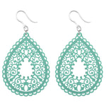 Intricate Teardrop Earrings (Dangles) - teal