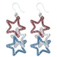 Exaggerated Linked Stars Earrings (Dangles) - glitter
