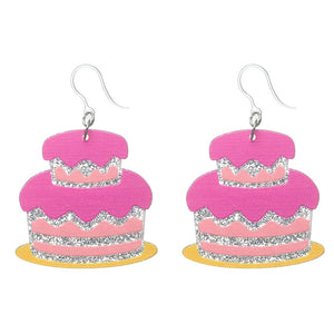 Exaggerated Cake Earrings (Dangles) - glitter