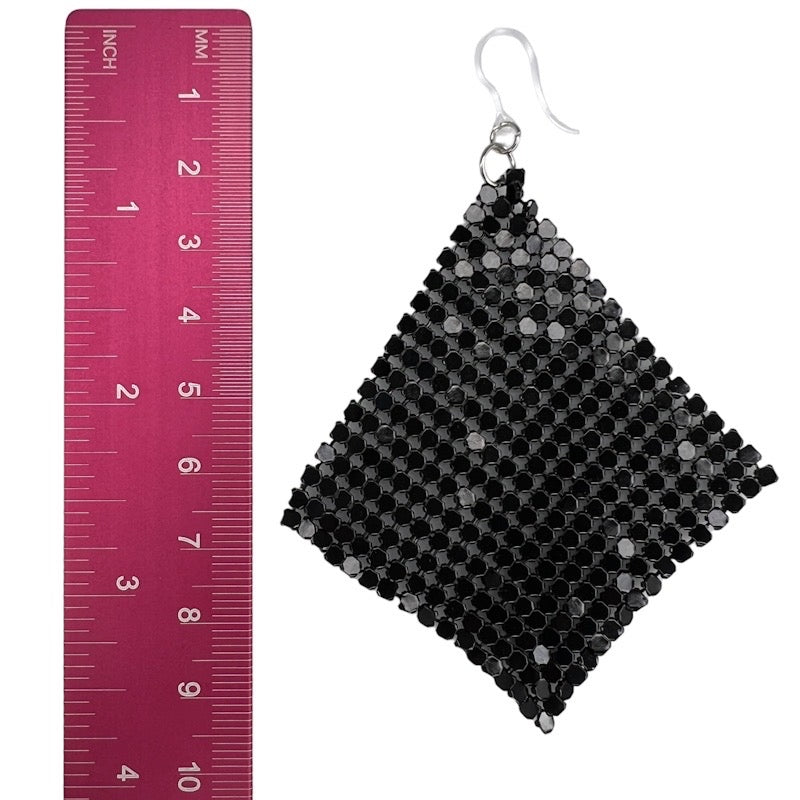 Exaggerated Chain Mail Earrings (Dangles) - size