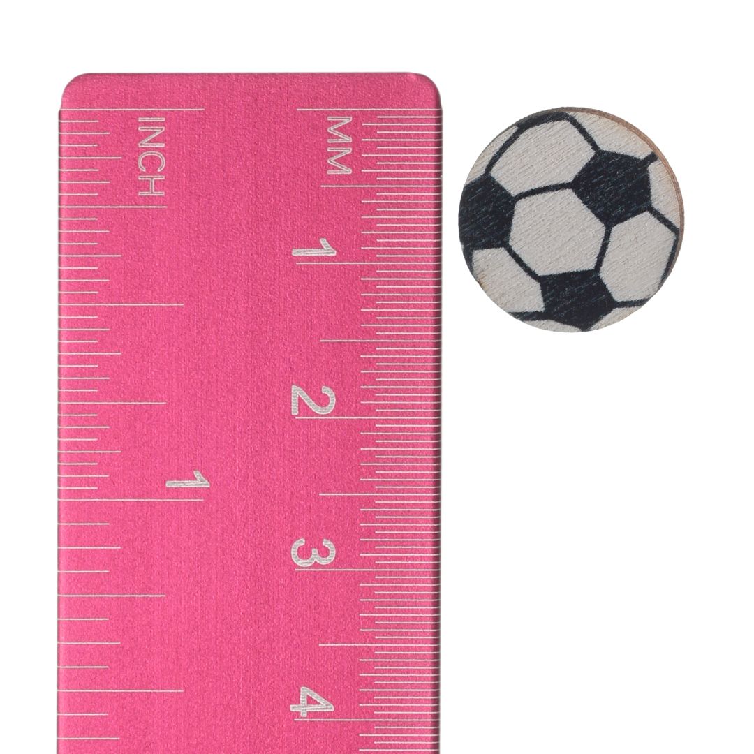 Wooden Soccer Earrings (Studs) - ball - size
