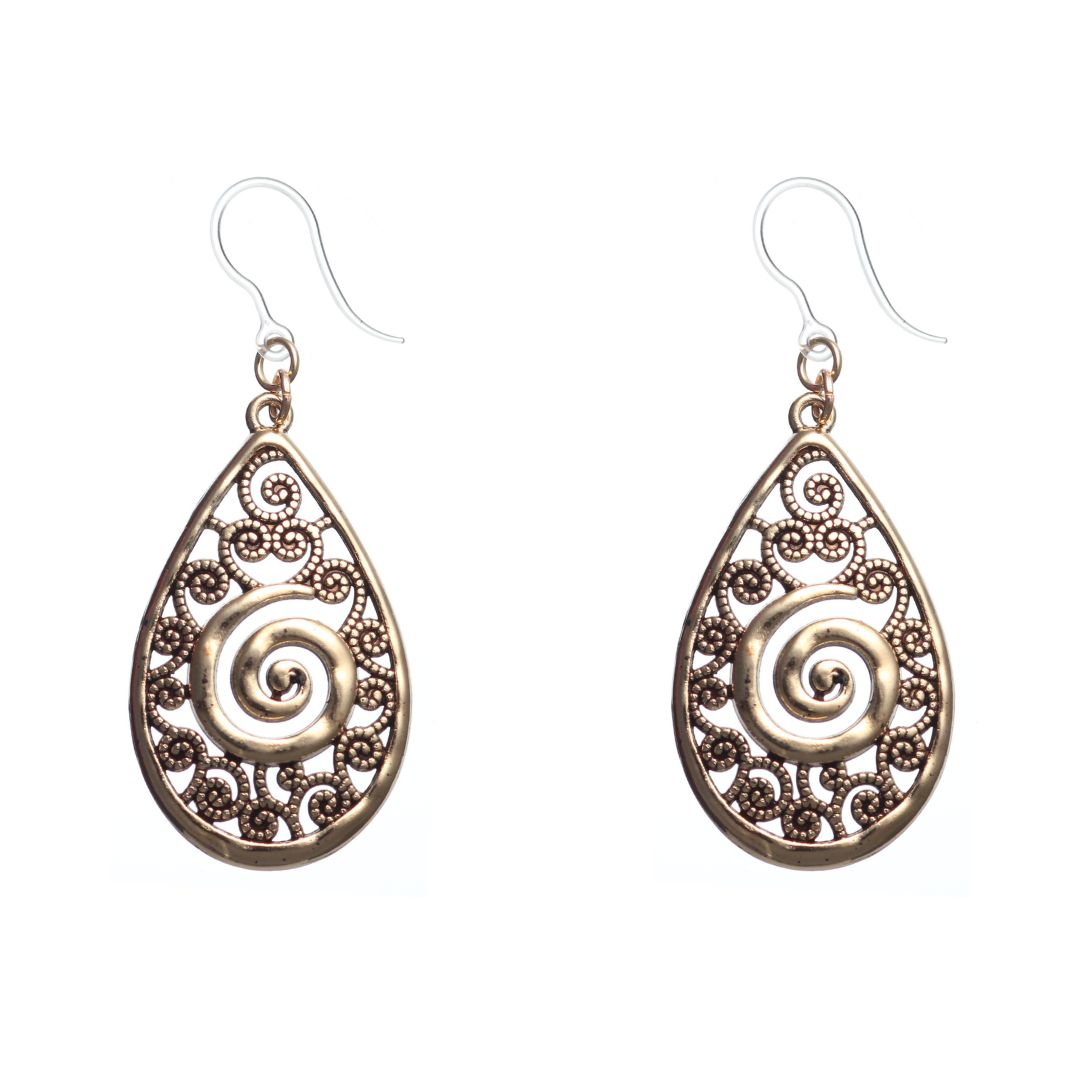 Metallic Droplet Earrings (Dangles) - gold