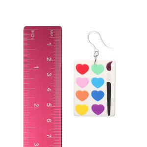 Exaggerated Heart Paint Palette Earrings (Dangles) - size