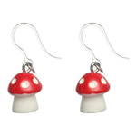 Fairy Tale Mushroom Earrings (Dangles) - red