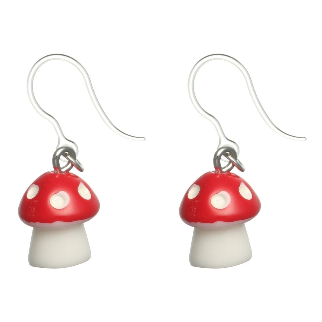 Fairy Tale Mushroom Earrings (Dangles) - red