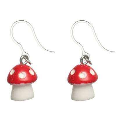 Fairy Tale Mushroom Earrings (Dangles) - red