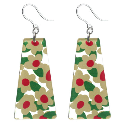 Vintage Poppy Earrings (Dangles) - yellow