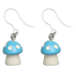 Fairy Tale Mushroom Earrings (Dangles) - blue