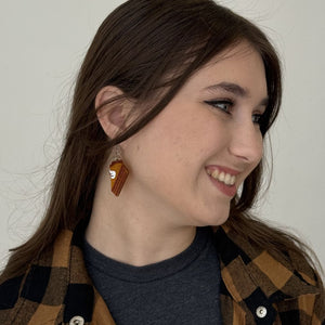 Glitter Pumpkin Pie Earrings Dangles Hypoallergenic Earrings for Sensitive Ears with Plastic Posts