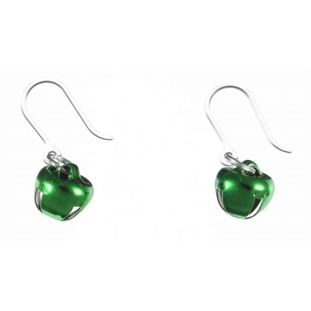 Festive Jingle Bell Earrings - small - green