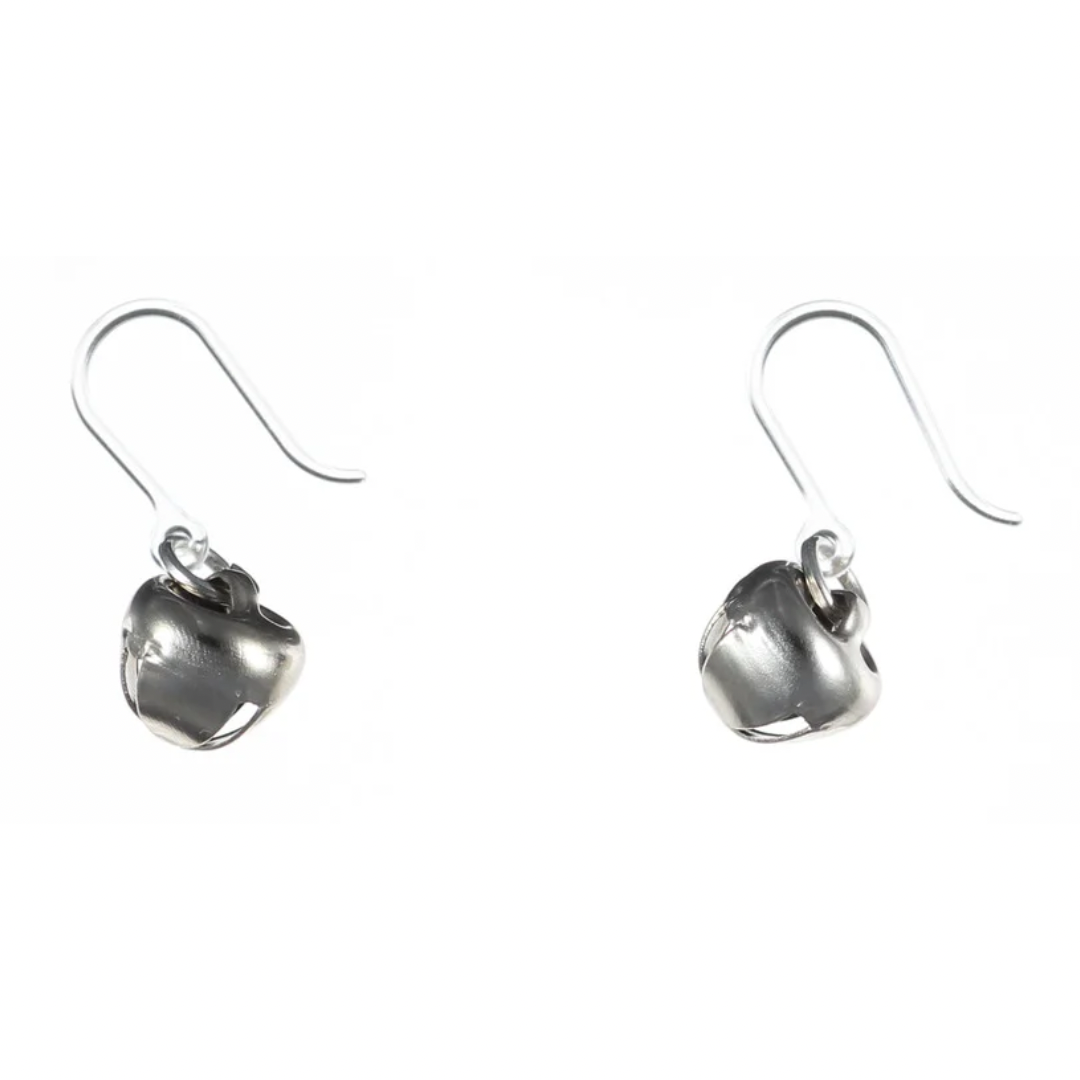 Festive Jingle Bell Earrings - small - silver