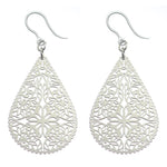 Lacey Teardrop Earrings (Dangles) - silver