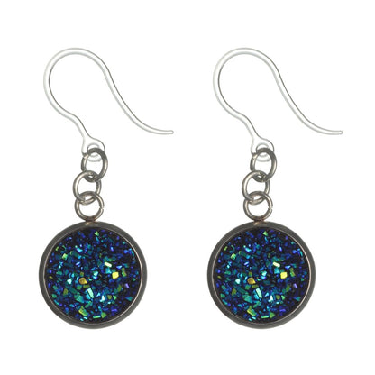 Bezel Faux Druzy Earrings (Dangles)