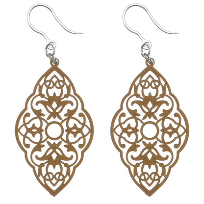 Intricate Diamond Earrings (Dangles) - brown