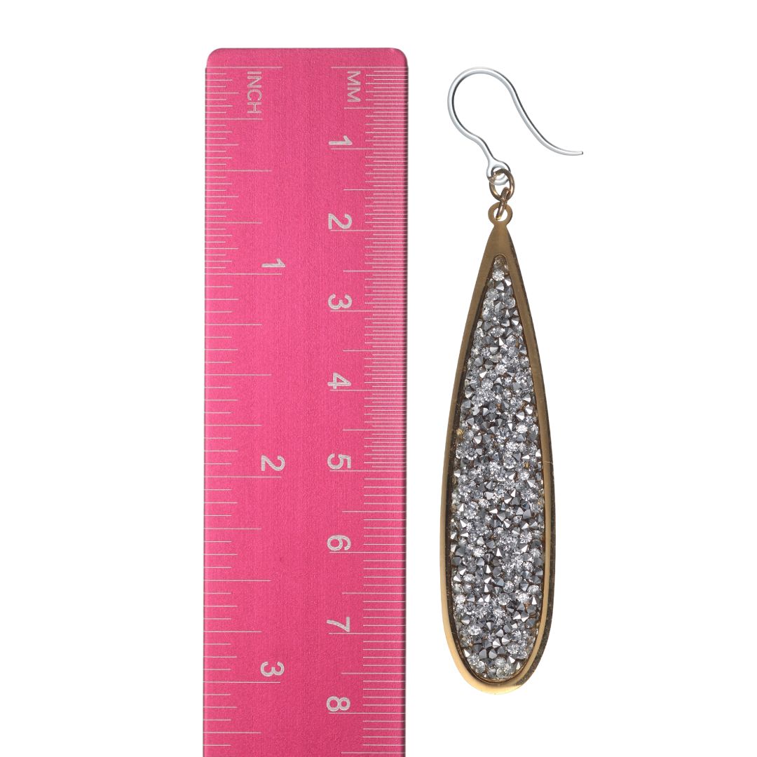 Faux Druzy Raindrop Earrings (Dangles) - size