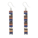 Color Pop Wooden Celluloid Bar Earrings (Dangles) - blue