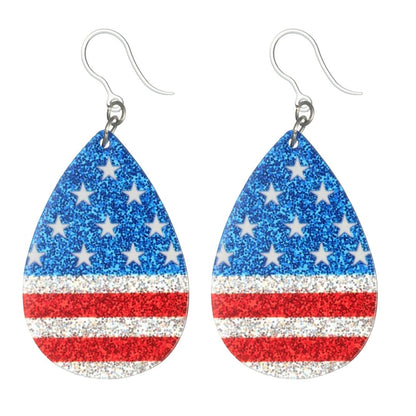 Patriotic Teardrop Earrings (Dangles)
