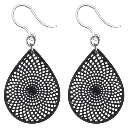 Whirly Earrings (Dangles) - black