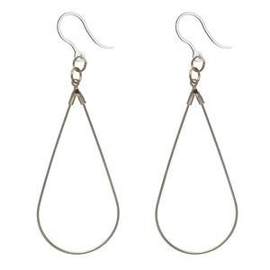 Teardrop Safety Pin Earrings (Dangles) - gold